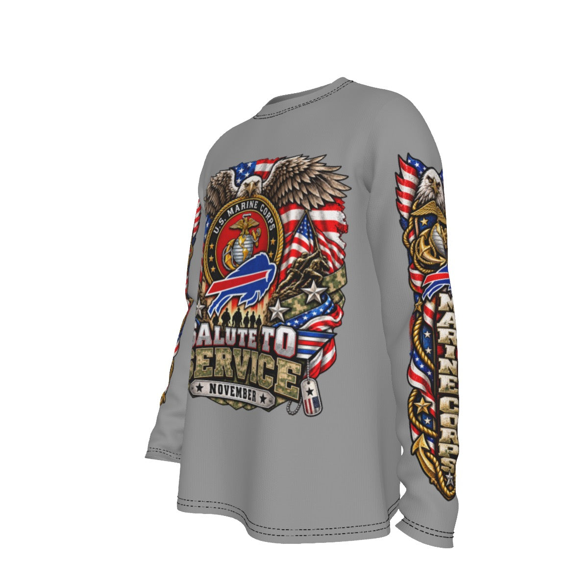 Bills-Themed Salute to Service Long Sleeve T-Shirt – USMC