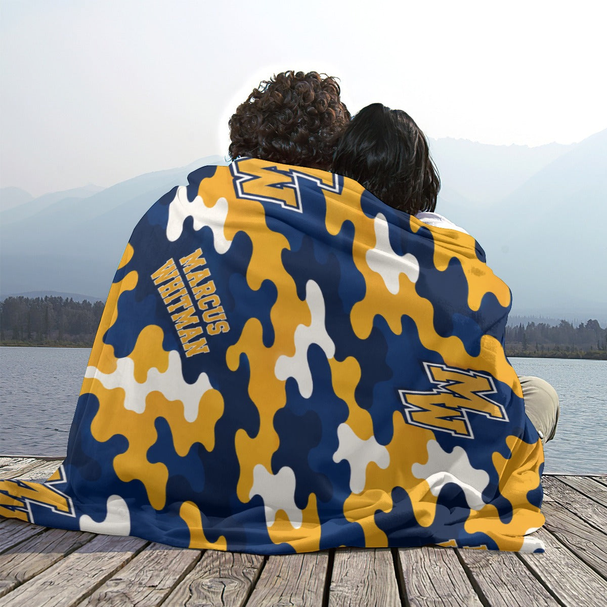 Marcus Whitman Single-Side Printing Flannel Blanket