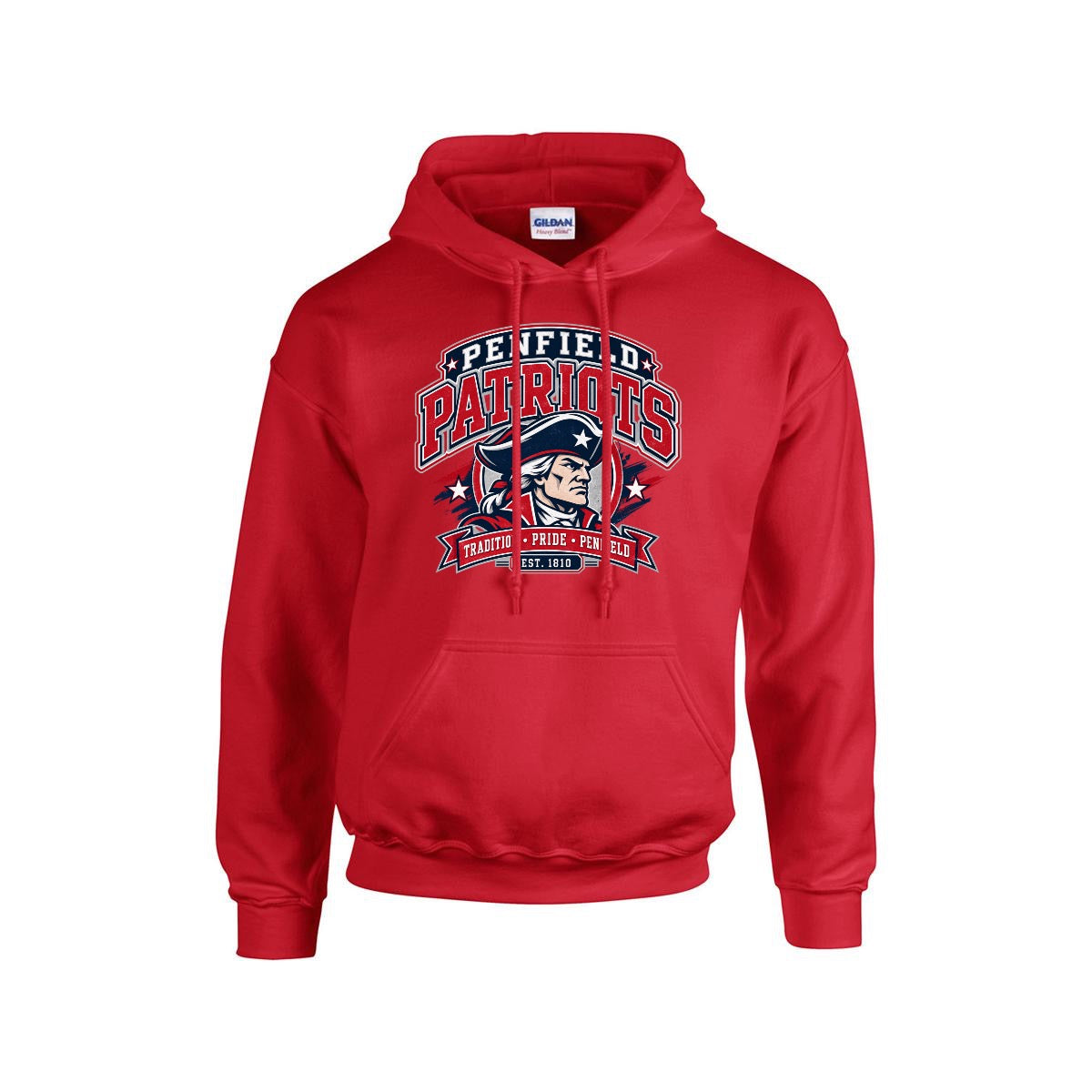 Penfield Men's Hoodie | Gildan 18500 | Double DTG | Red