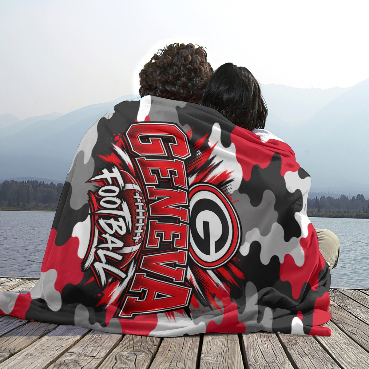 Geneva Football Single-Side Printing Flannel Blanket