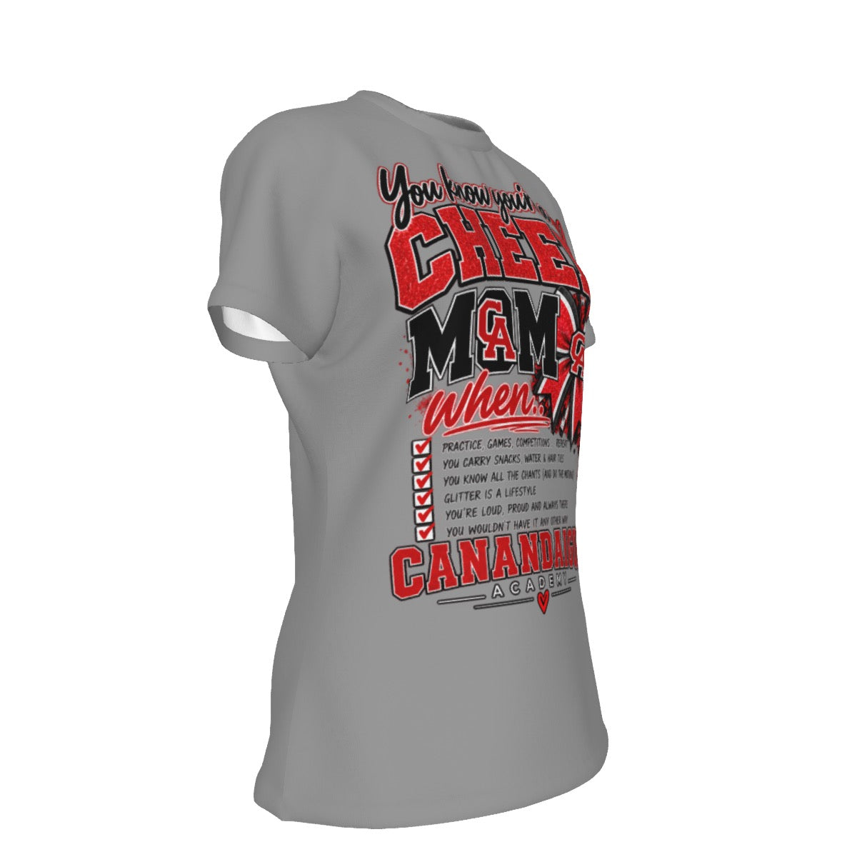You Know You're A Cheer Mom Women's Round Neck T-Shirt | 190GSM Cotton