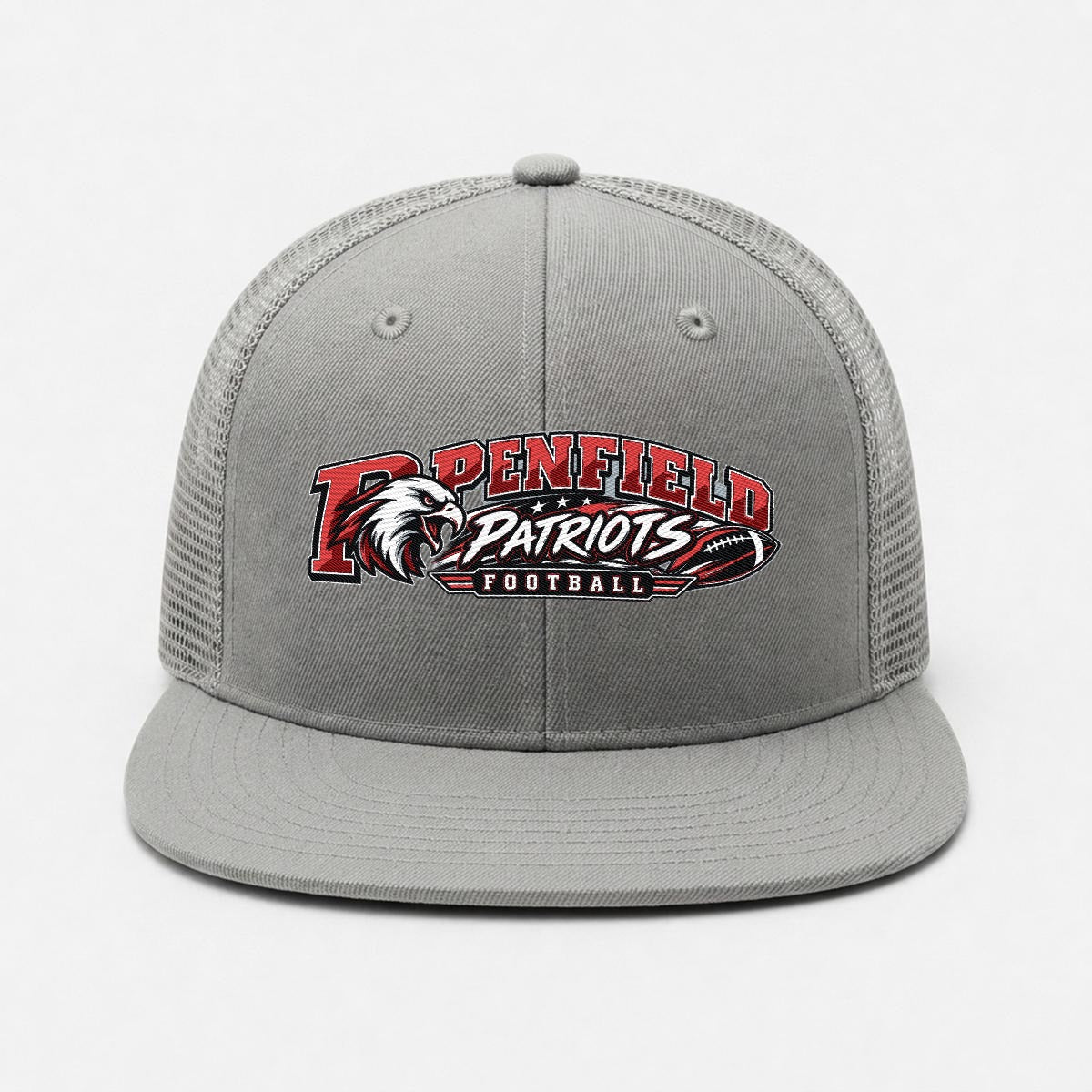 Embroidery Flat-Brim Mesh Cap