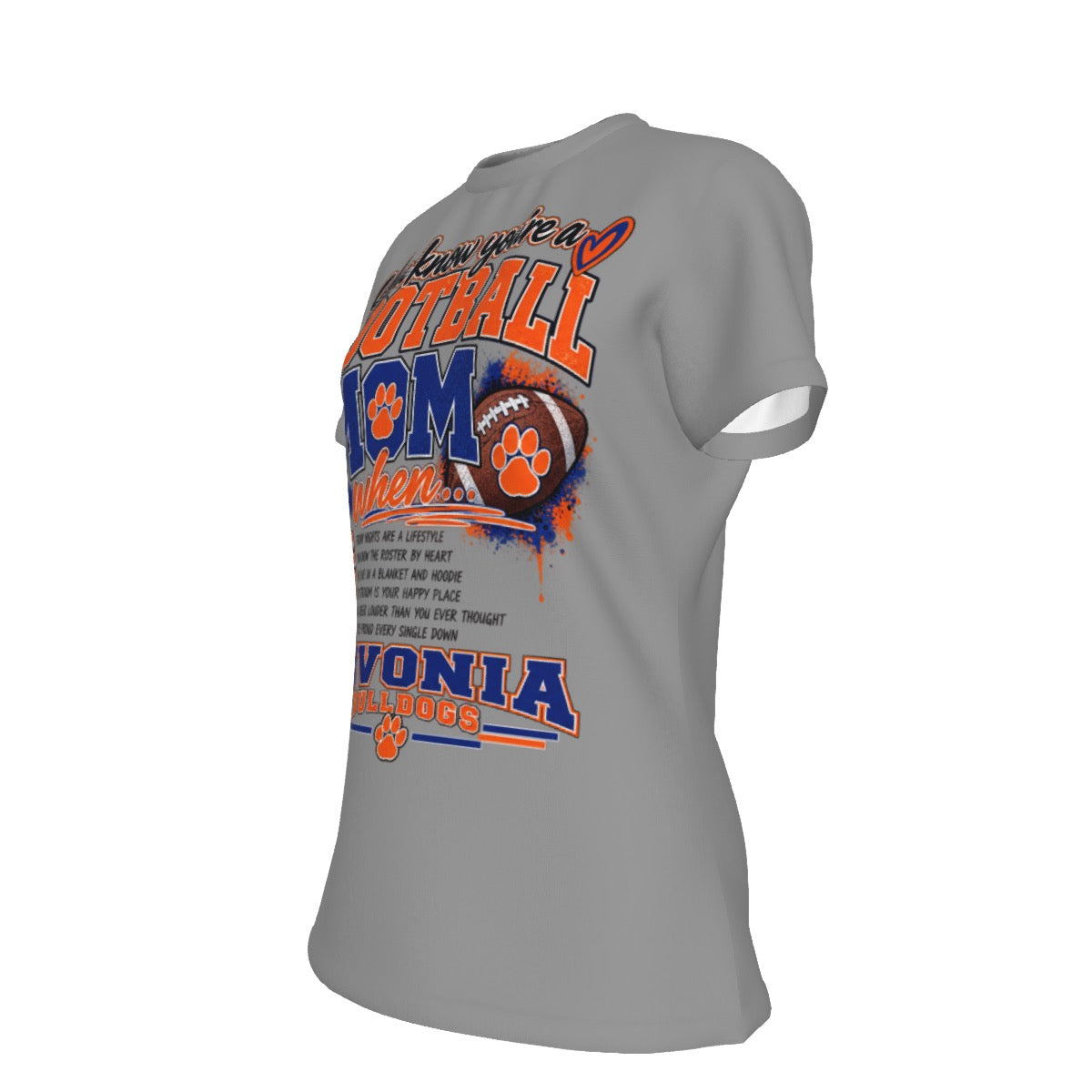 You Know You're A Livonia Football Mom Women's Round Neck T-Shirt