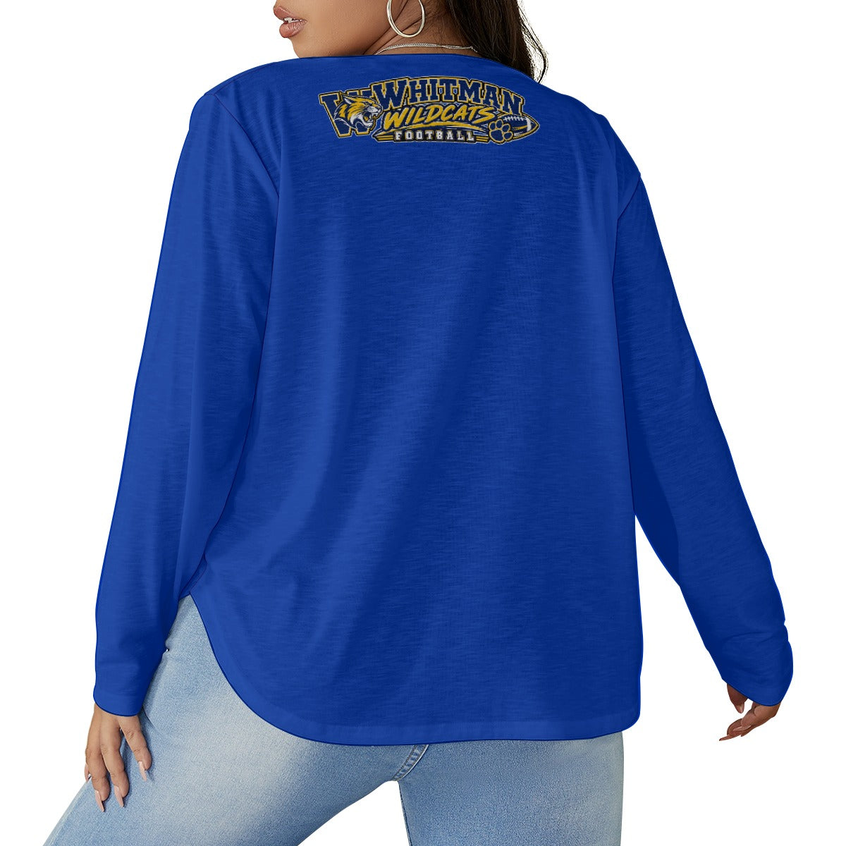 Marcus Whitman Women's V-neck T-shirt With Curved Hem(Plus Size)