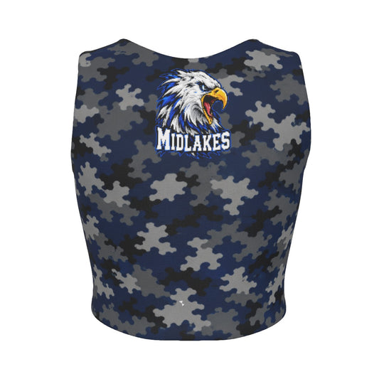 Midlakes Cheer All-Over Print Women's Sport Crop Tank Top