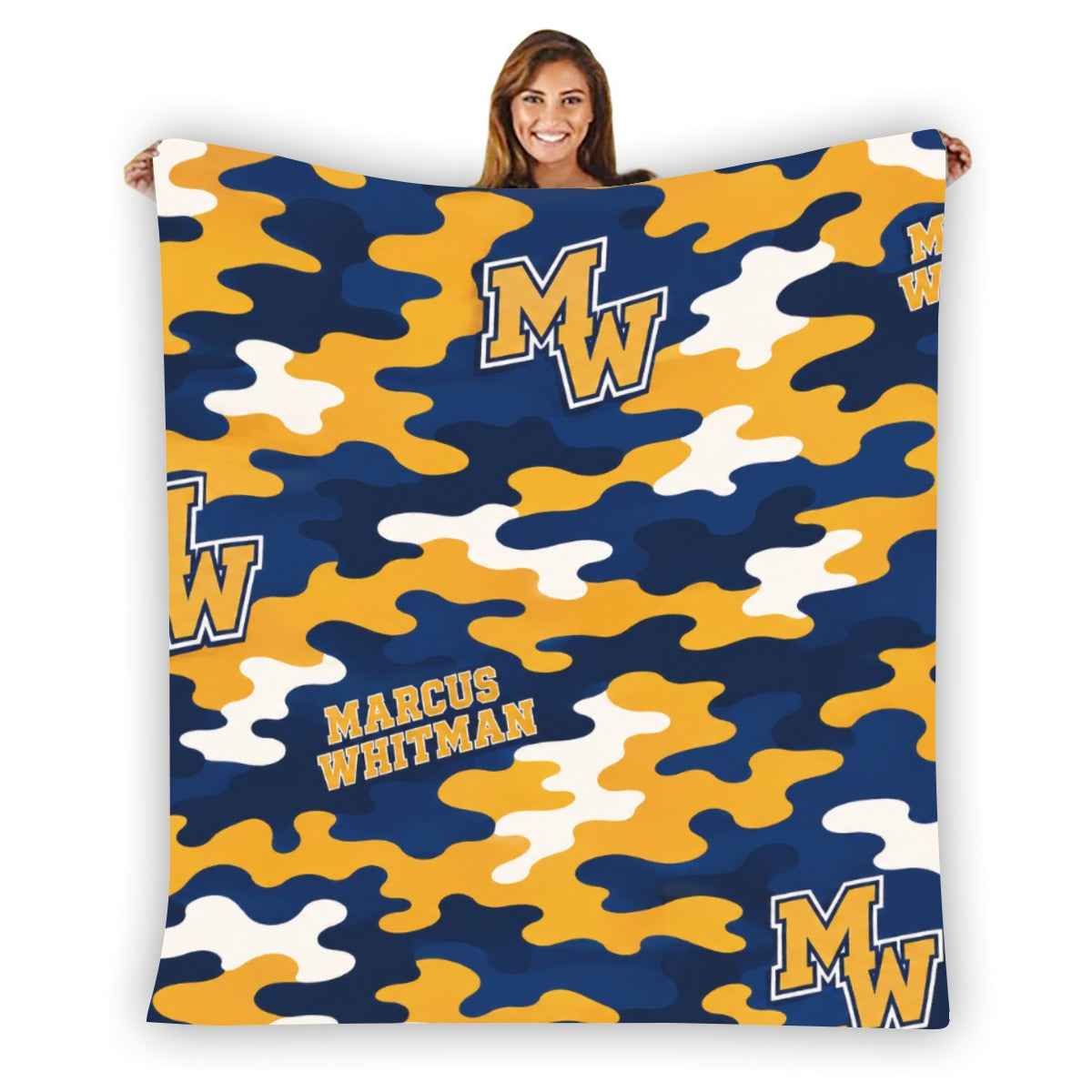 Marcus Whitman Single-Side Printing Flannel Blanket