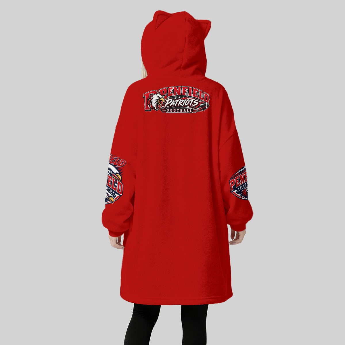 Penfield Football  Women's Fleece Oversized Hoodie Blanket With Decorative Ears
