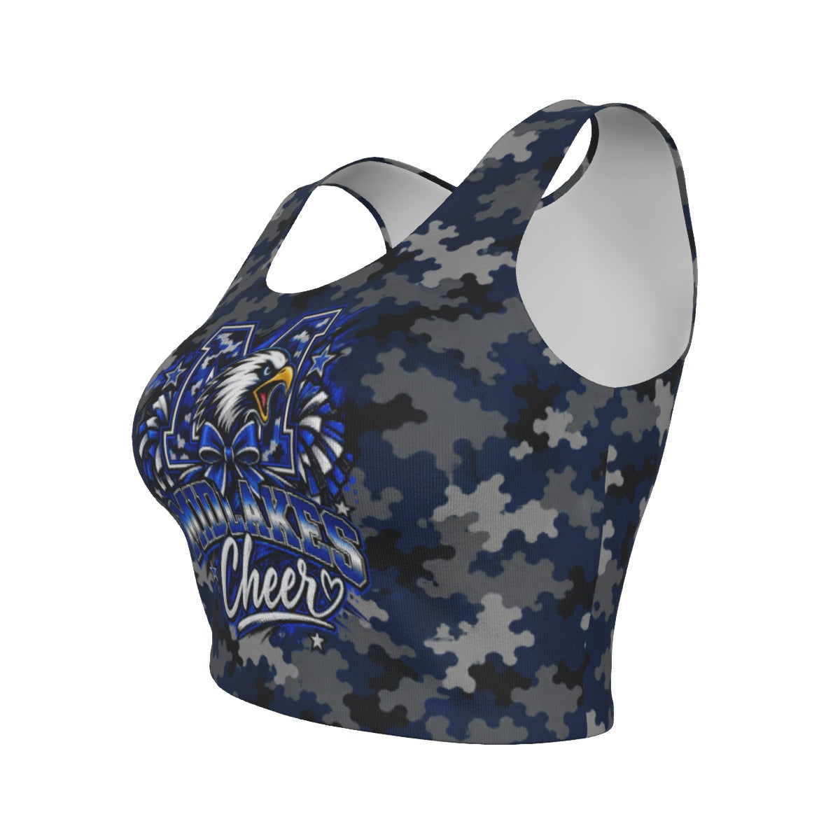 Midlakes Cheer All-Over Print Women's Sport Crop Tank Top