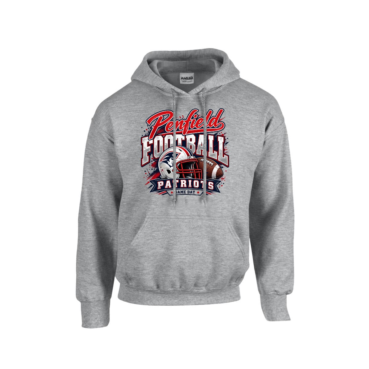 Penfield Men's Hoodie | Gildan 18500 | Double DTG | Sport Grey
