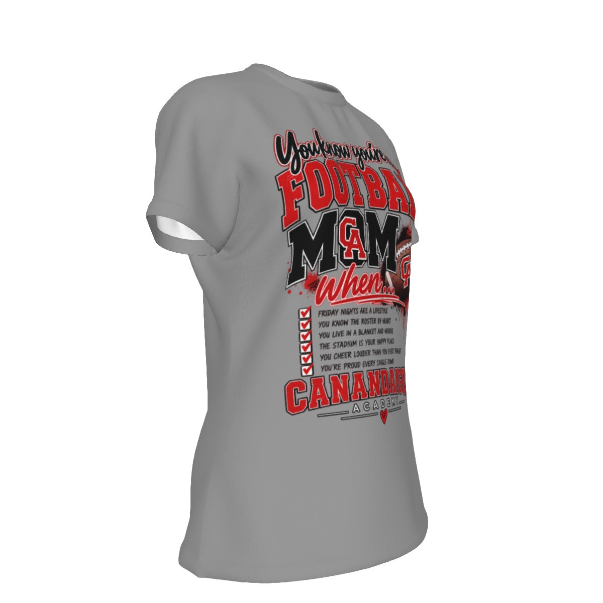 You Know You're a Football Mom Women's Round Neck T-Shirt | 190GSM Cotton