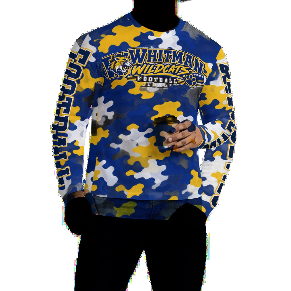 Marcus Whitman Camo Men's Long Sleeve T-Shirt