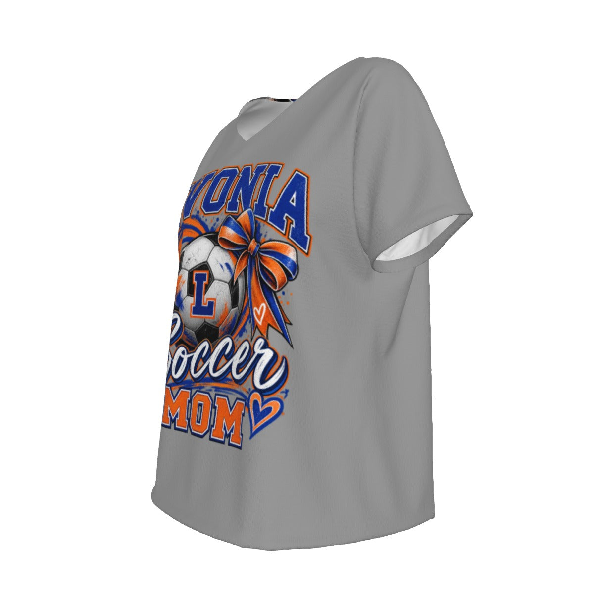 Livonia Soccer Mom Women's Loose V-neck Short Sleeve T-shirt