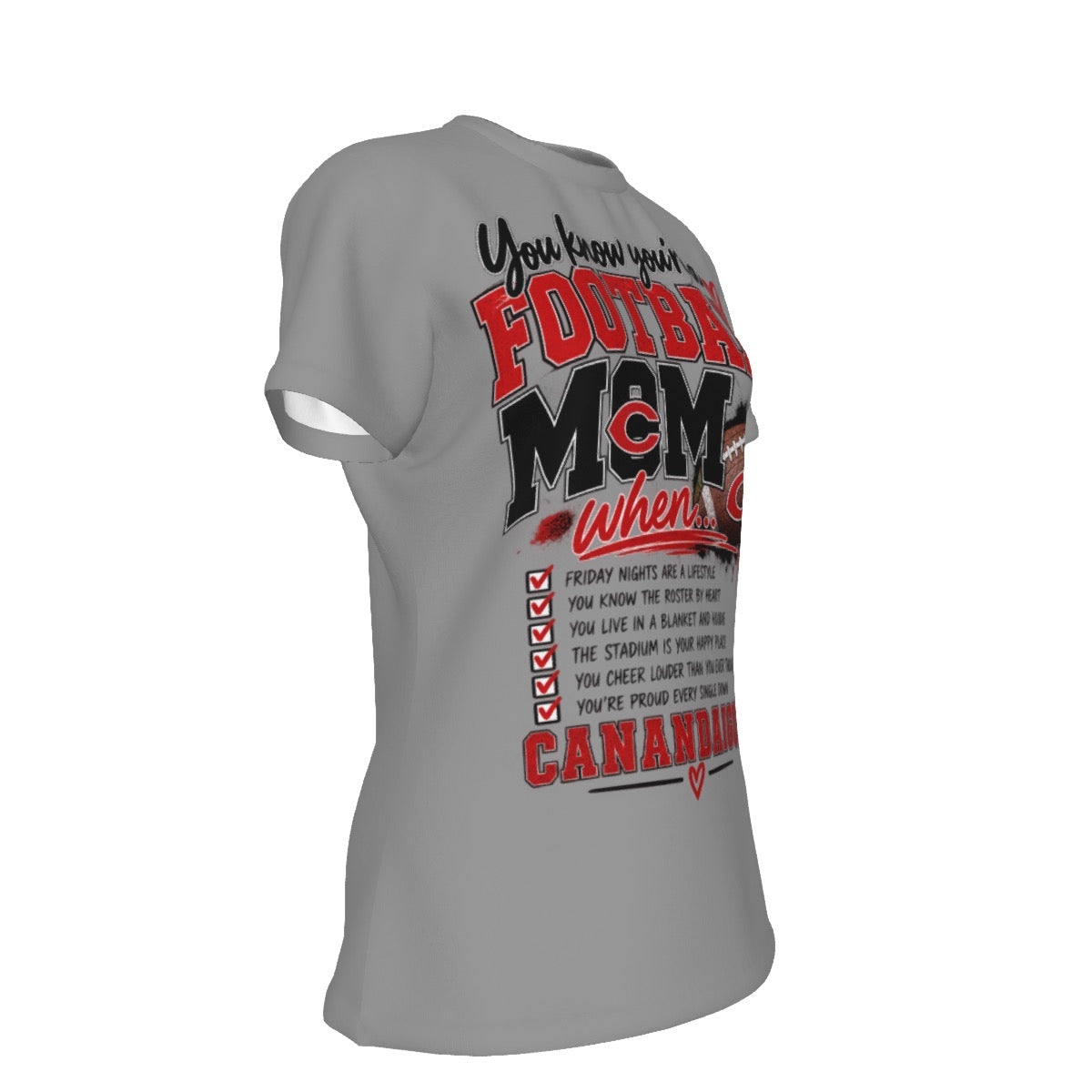 You Know You're A Football Mom Women's Round Neck T-Shirt | 190GSM Cotton