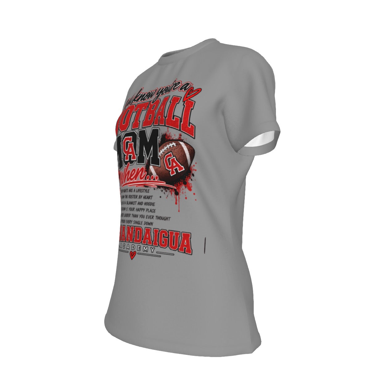 You Know You're a Football Mom Women's Round Neck T-Shirt | 190GSM Cotton