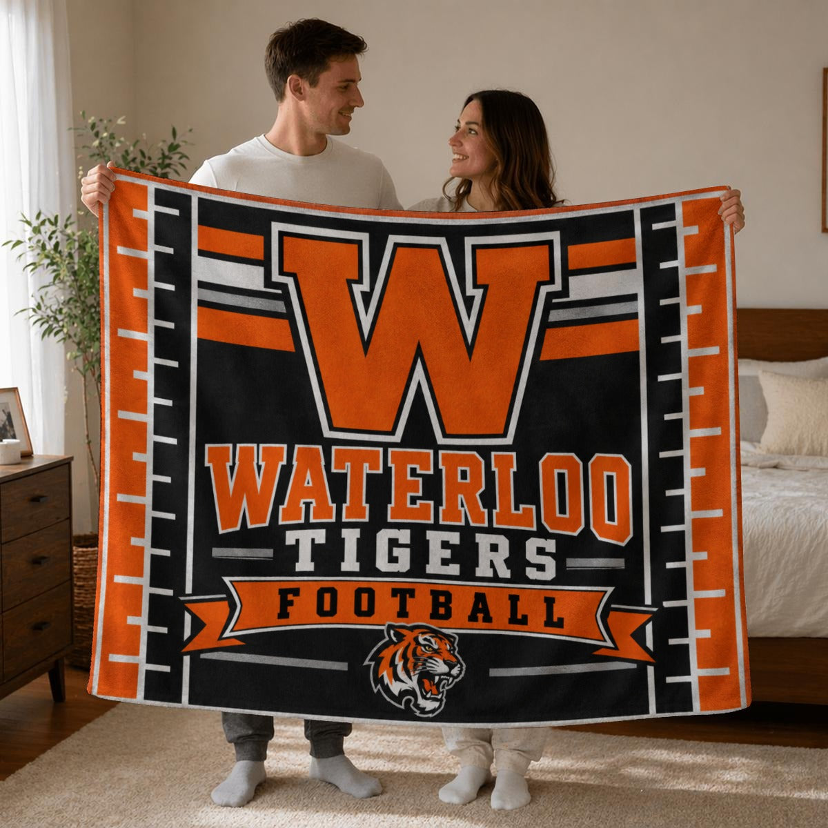 Waterloo Tigers Football Flannel Blanket