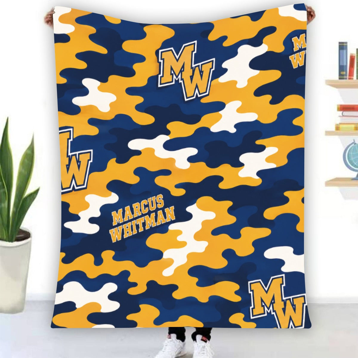 Marcus Whitman Single-Side Printing Flannel Blanket
