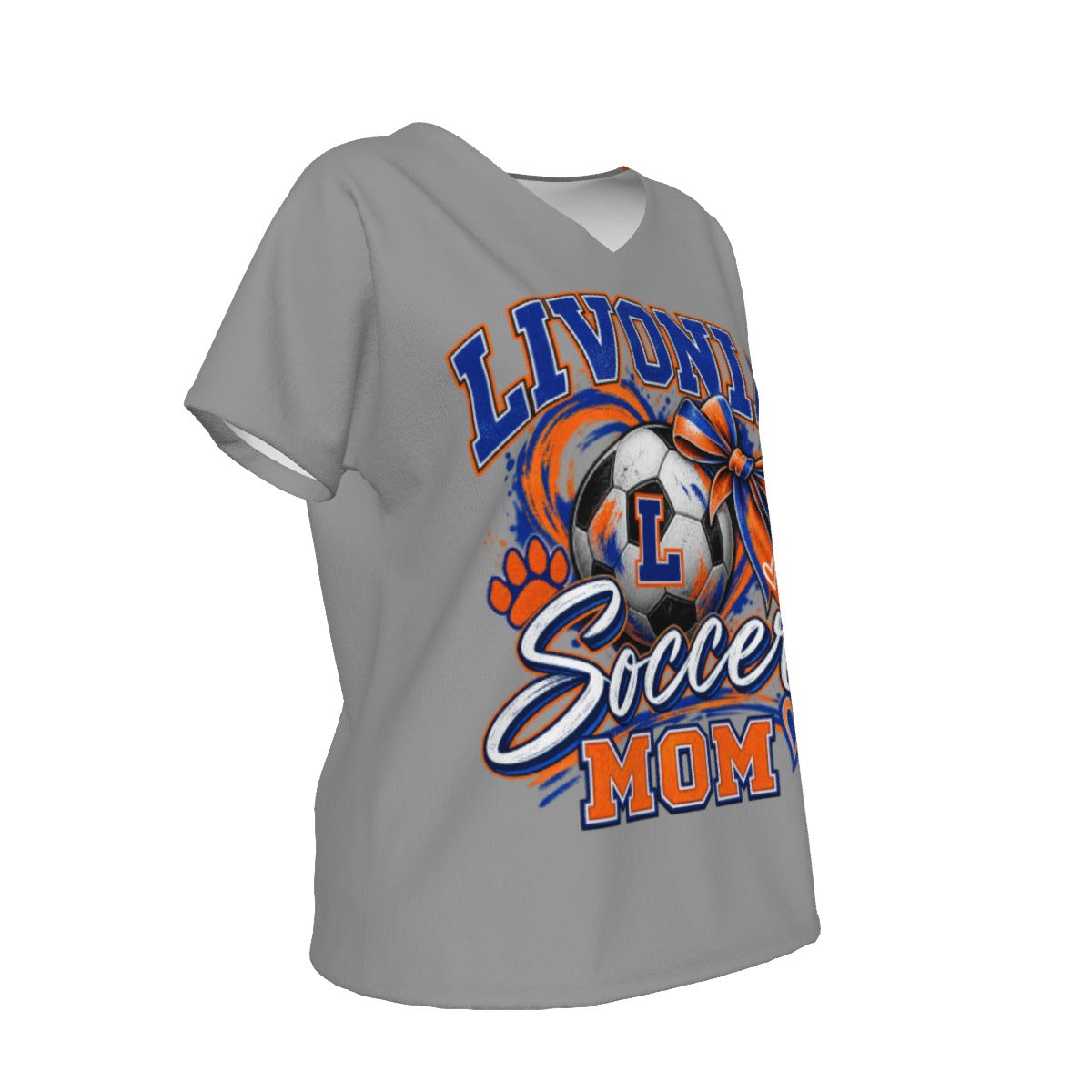 Livonia Soccer Mom Women's Loose V-neck Short Sleeve T-shirt