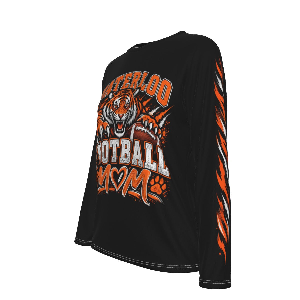 Waterloo Tigers Football Mom Long-Sleeve Cotton T-Shirt