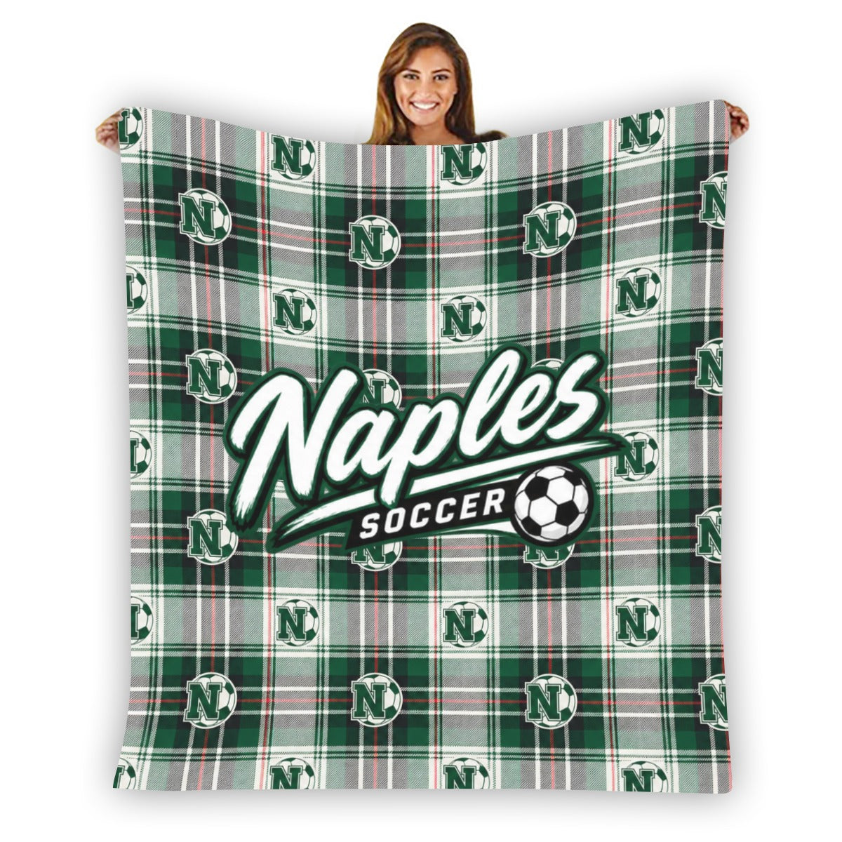Naples Soccer Single-Side Printing Flannel Blanket