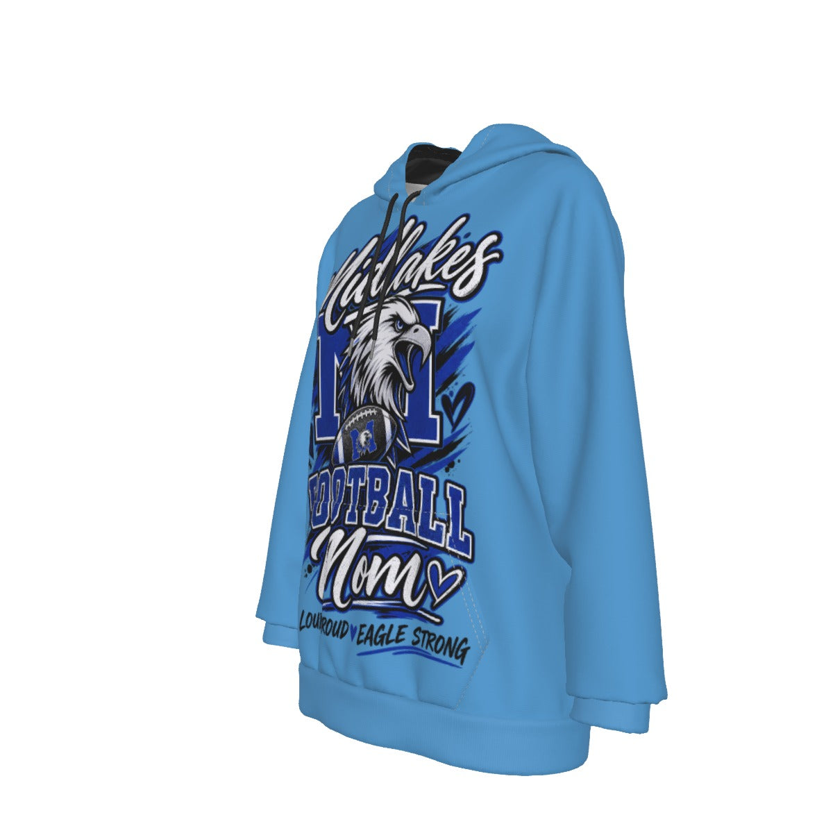 Midlakes Football Mom All-Over Print Women's Heavy Fleece Hoodie