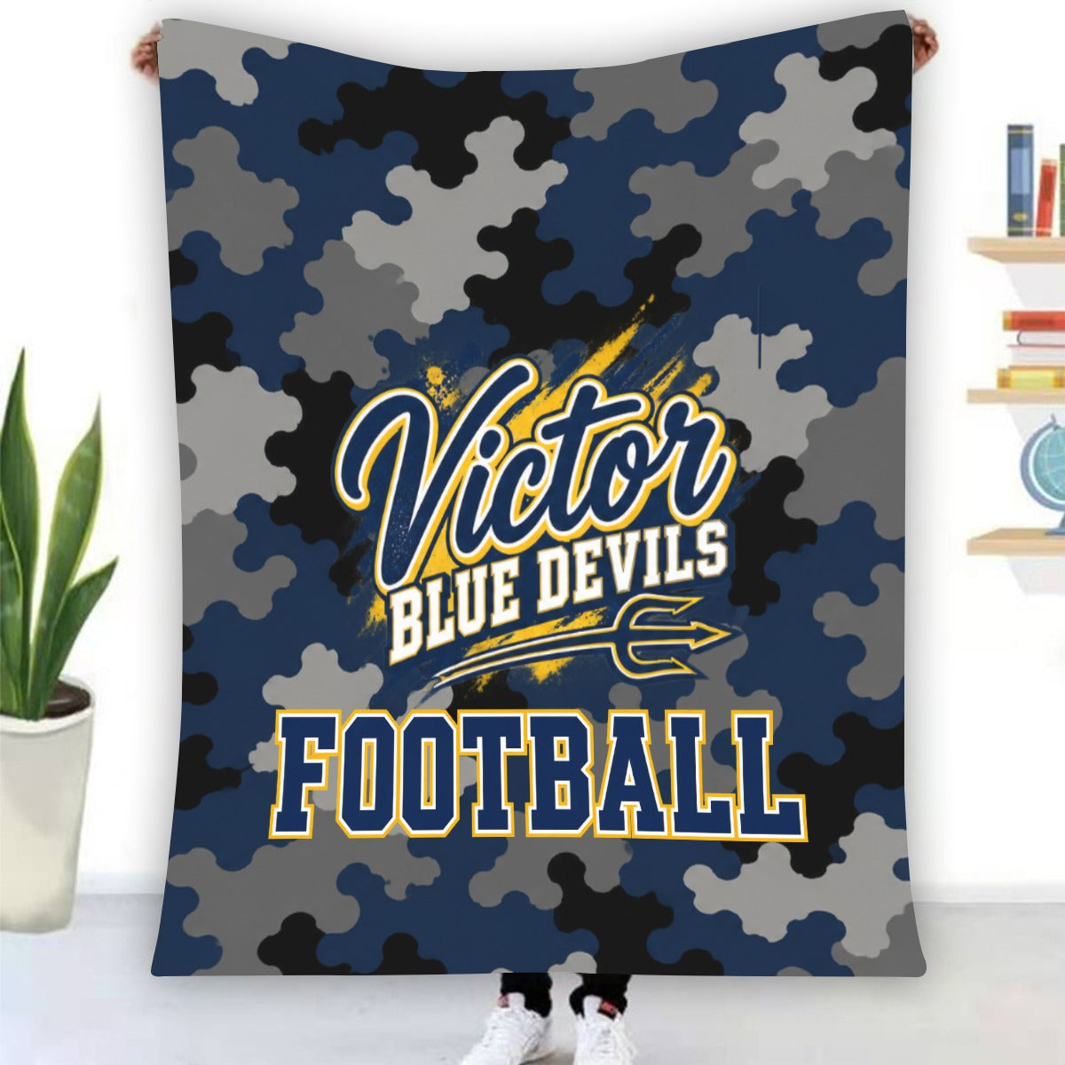 Victor Football Single-Side Printing Flannel Blanket