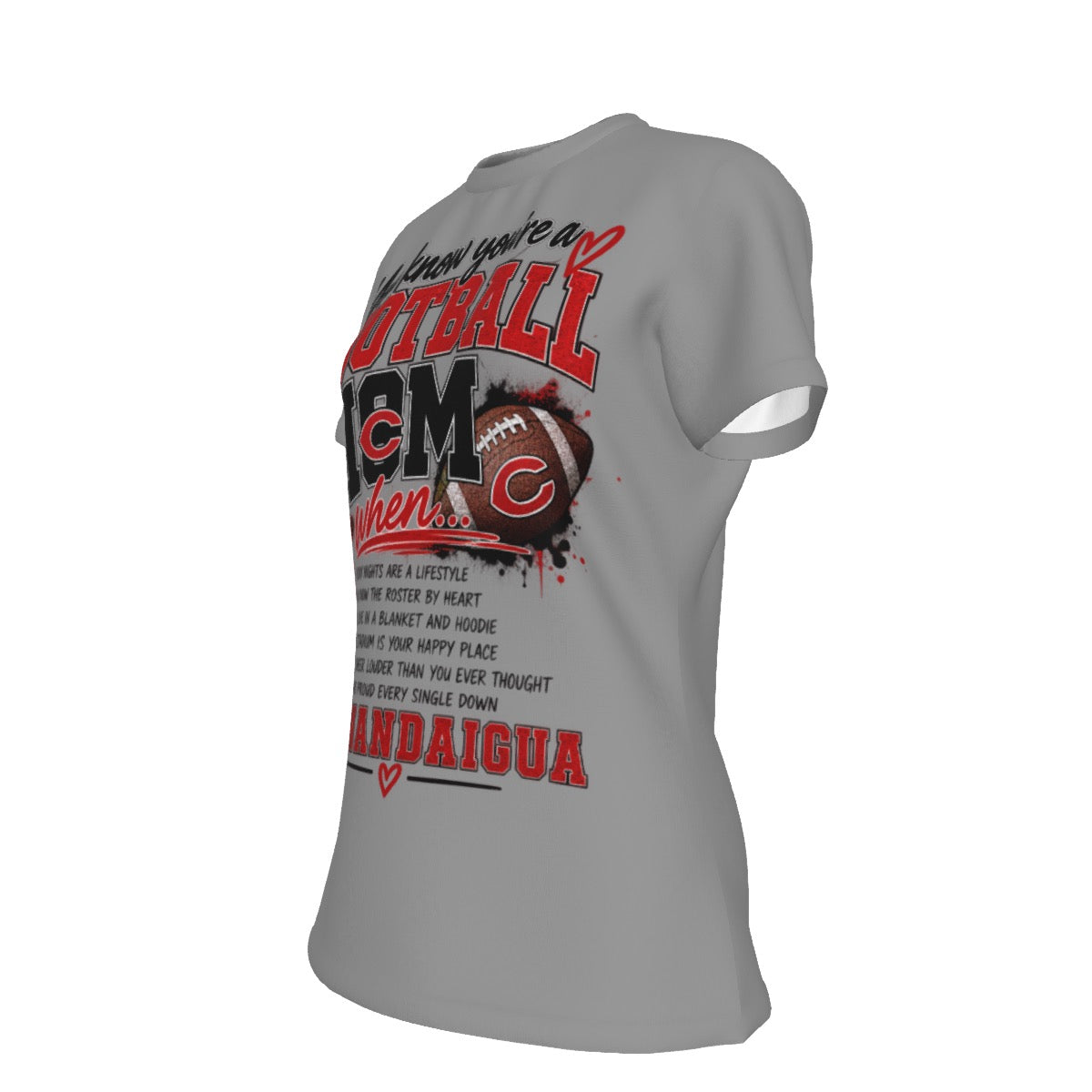 You Know You're A Football Mom Women's Round Neck T-Shirt | 190GSM Cotton