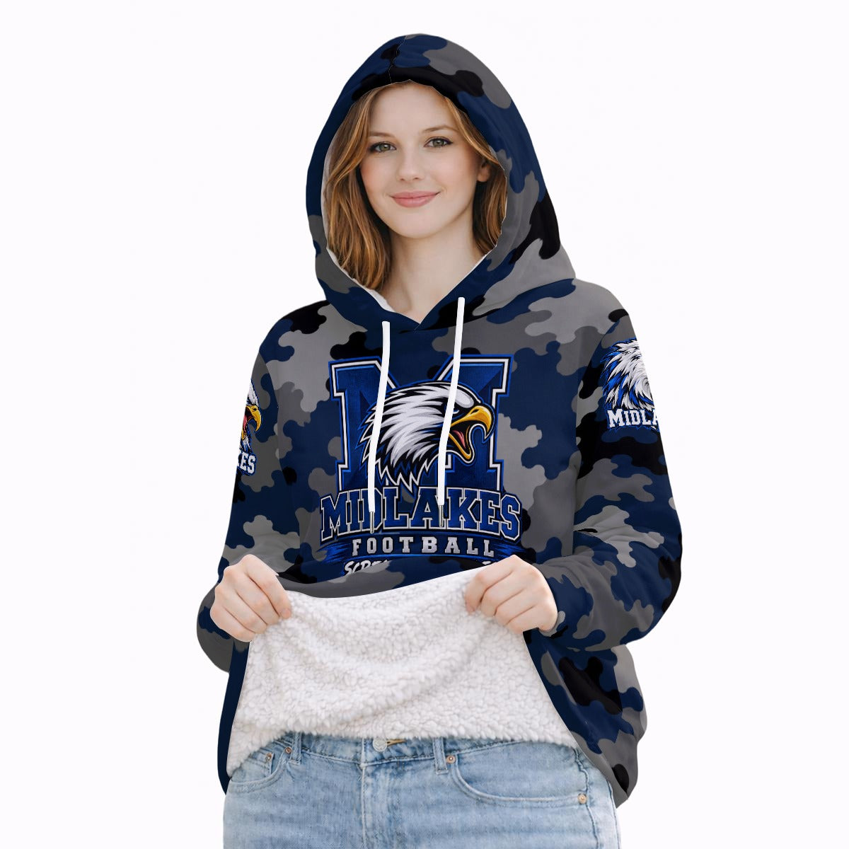 Midlakes Football Women’s Fleece Lined Warm Hoodie