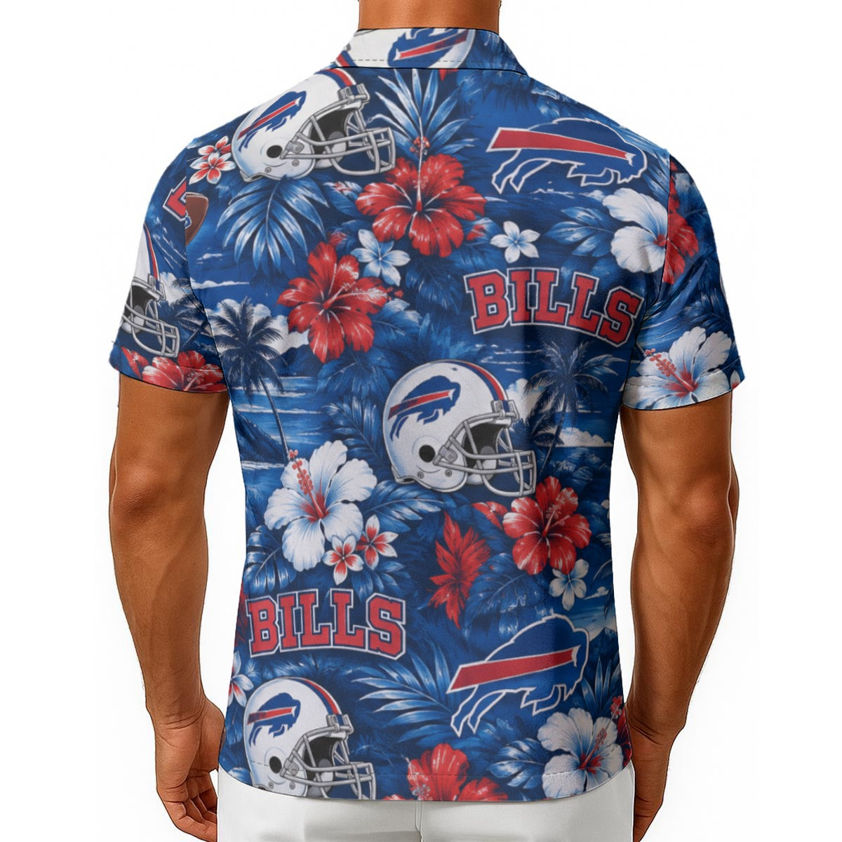 Bills Mafia Men's Hawaiian Shirt With Button Closure