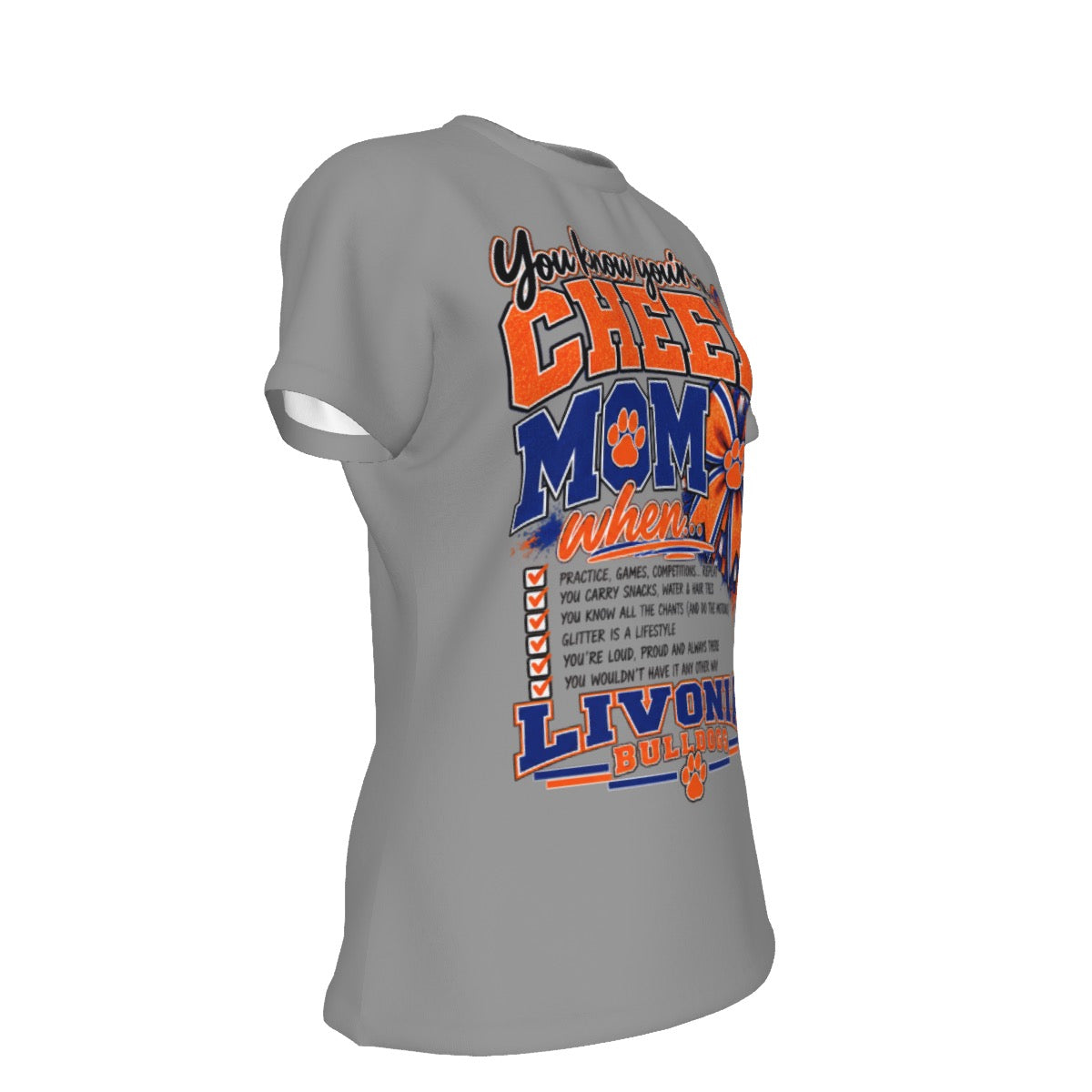 You Know You're A Livonia Cheer Mom Women's Round Neck T-Shirt
