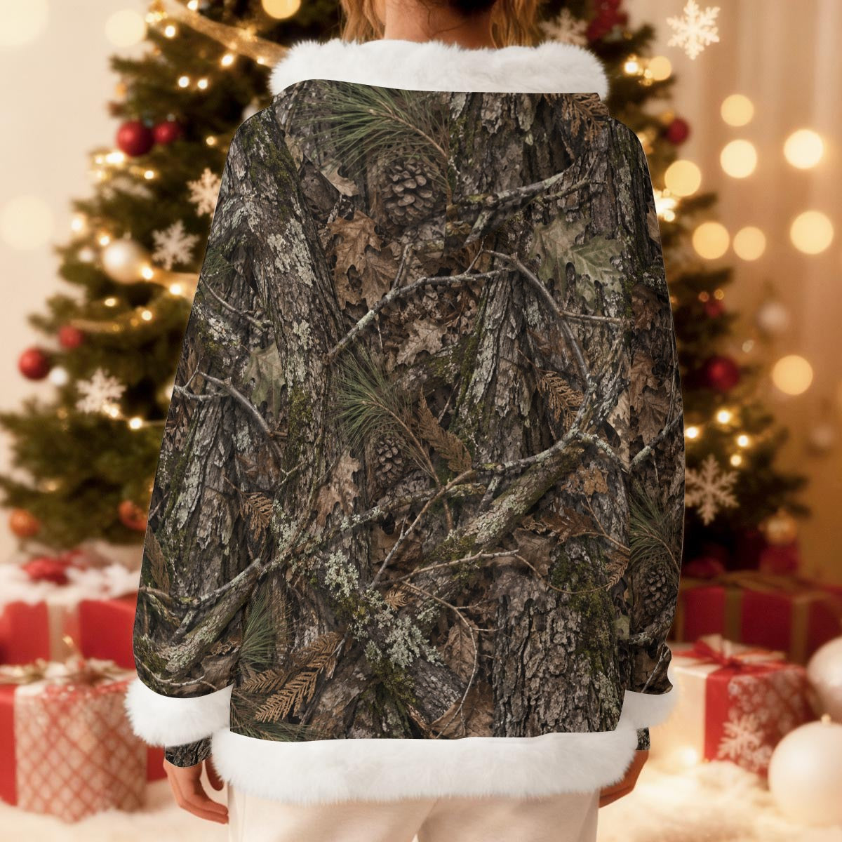 Real Tree Women's Fleece Hoodie With Decorative Trim