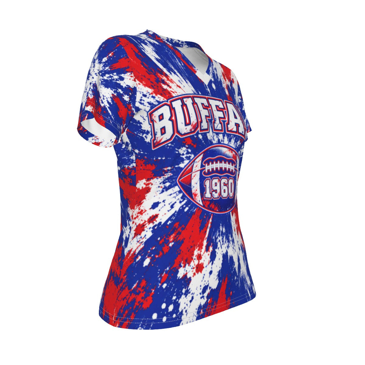 Women's Bills Mafia Vibrant Print V-Neck Tee