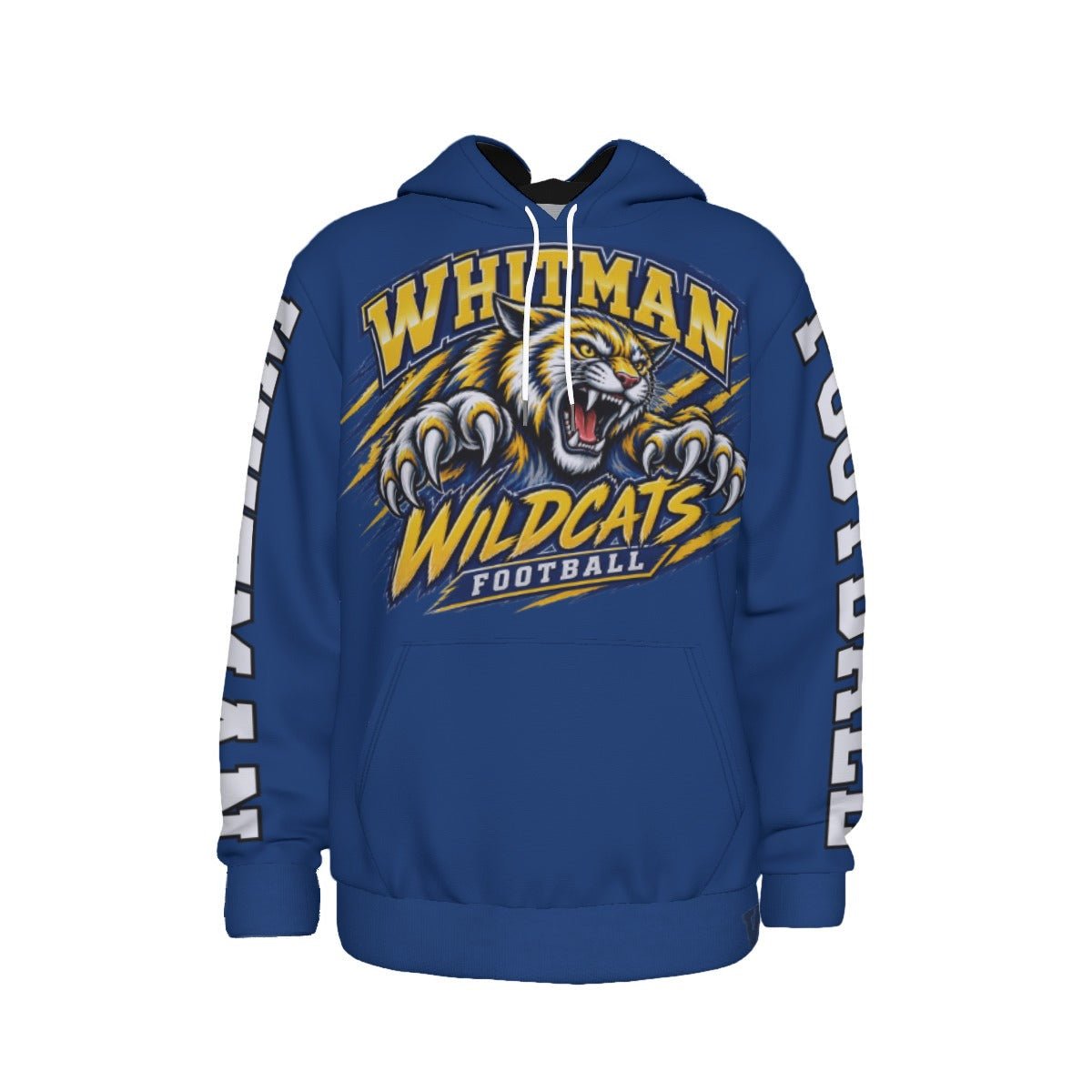 Marcus Whitman Football All-Over Print Men's Thicken Pullover Hoodie