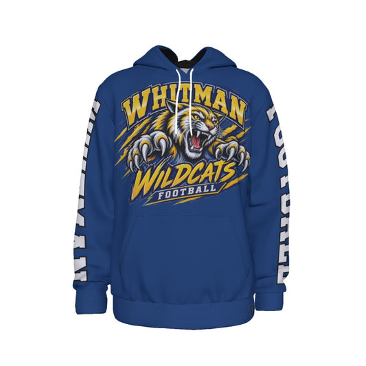 Marcus Whitman Football All-Over Print Men's Thicken Pullover Hoodie