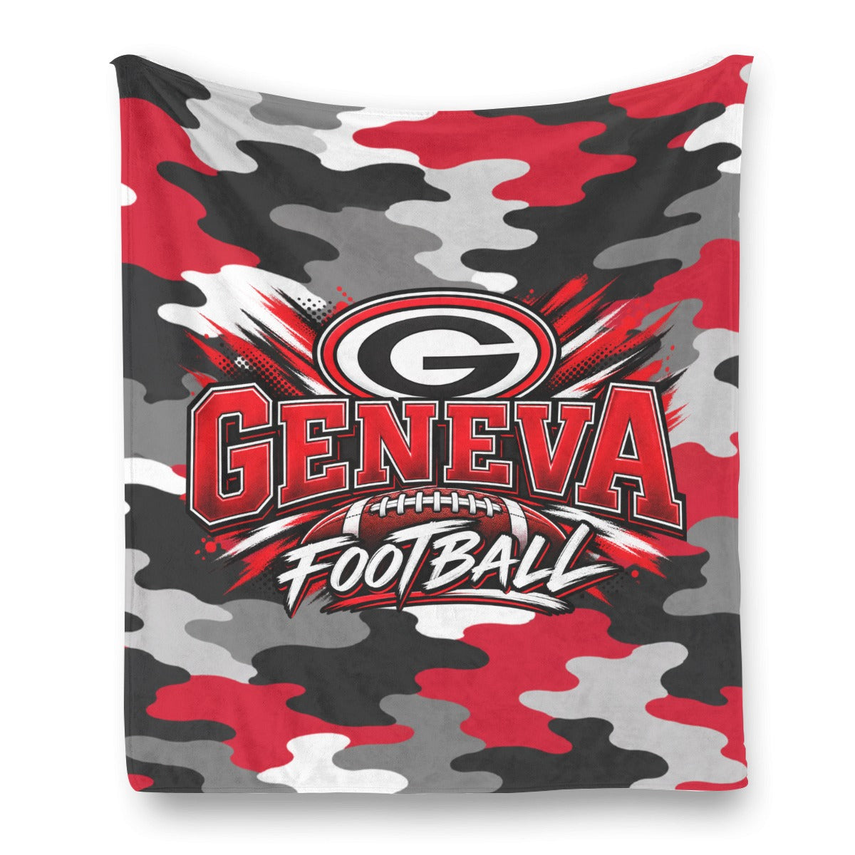 Geneva Football Single-Side Printing Flannel Blanket
