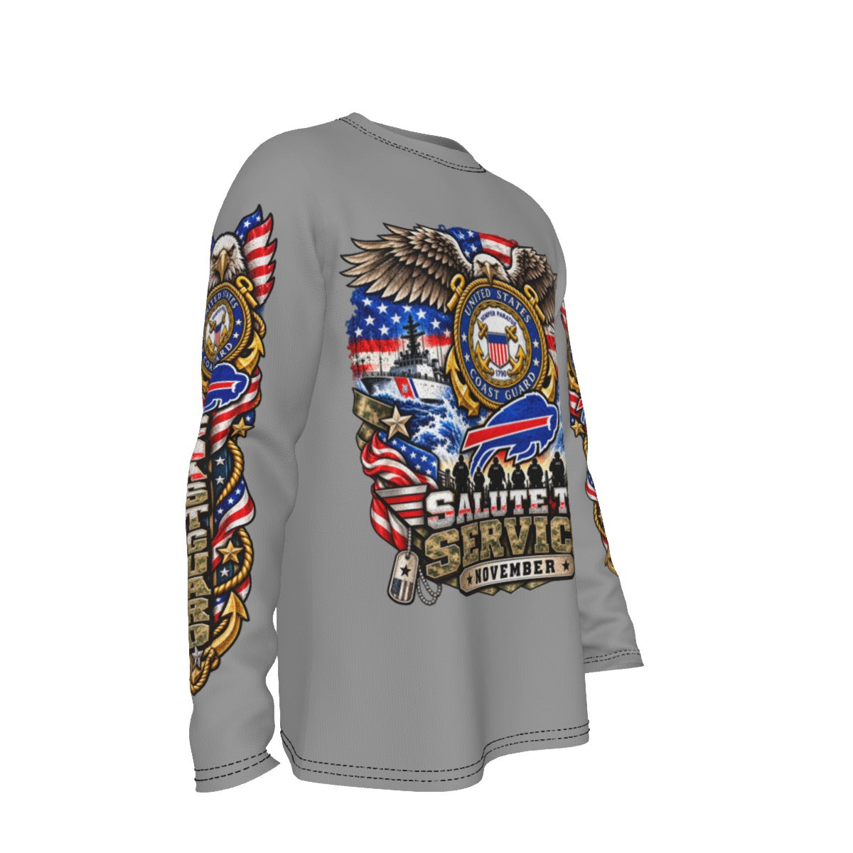 Bills-Themed Salute to Service Long Sleeve T-Shirt – U.S. Coast Guard
