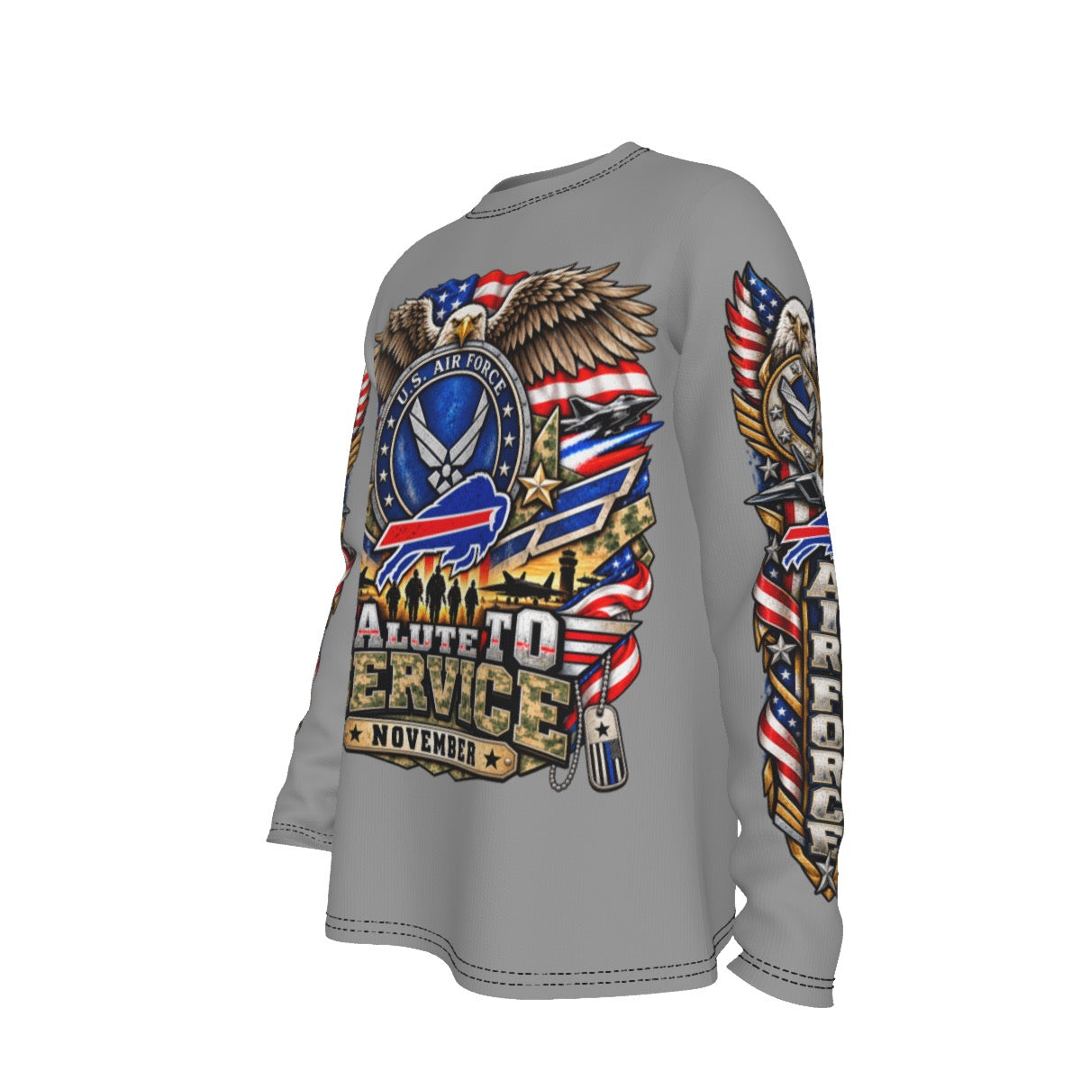 Bills-Themed Salute to Service Long Sleeve T-Shirt – U.S. Air Force