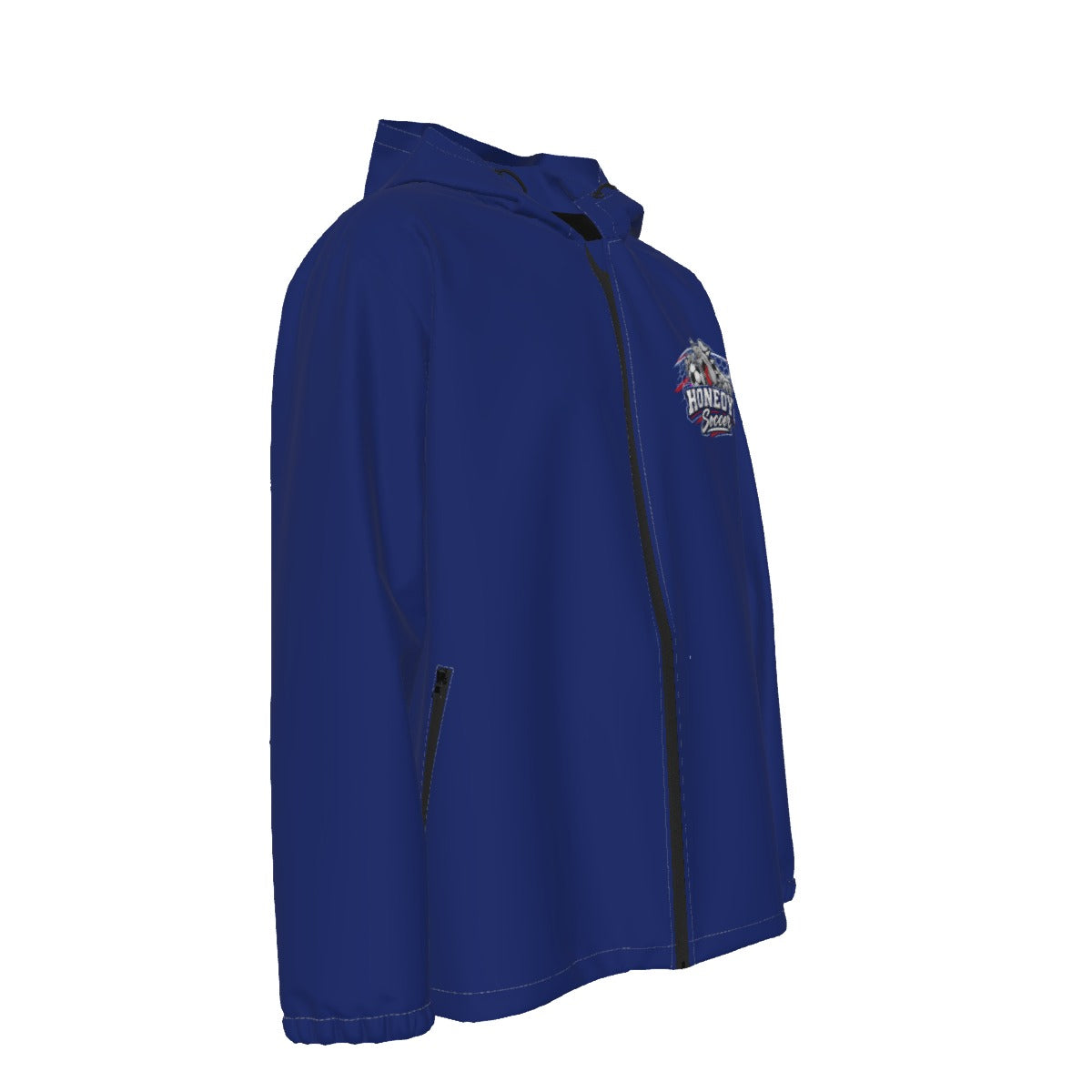 Honeoye Soccer Men's Hooded Zipper Windproof Jacket