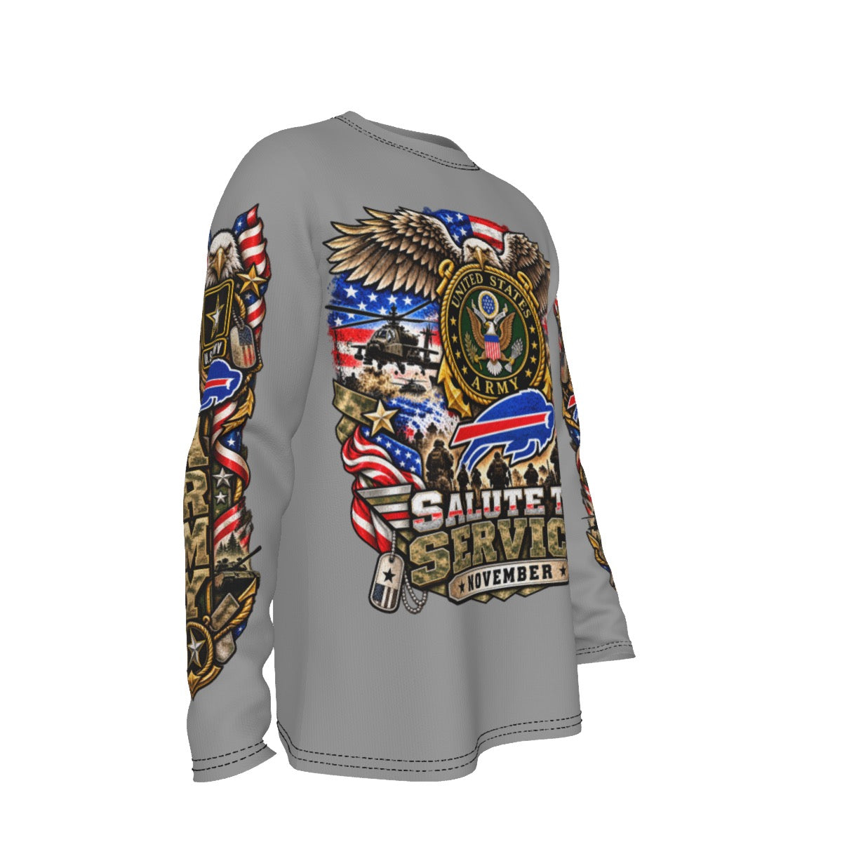 Bills-Themed Salute to Service Long Sleeve T-Shirt – U.S. Army