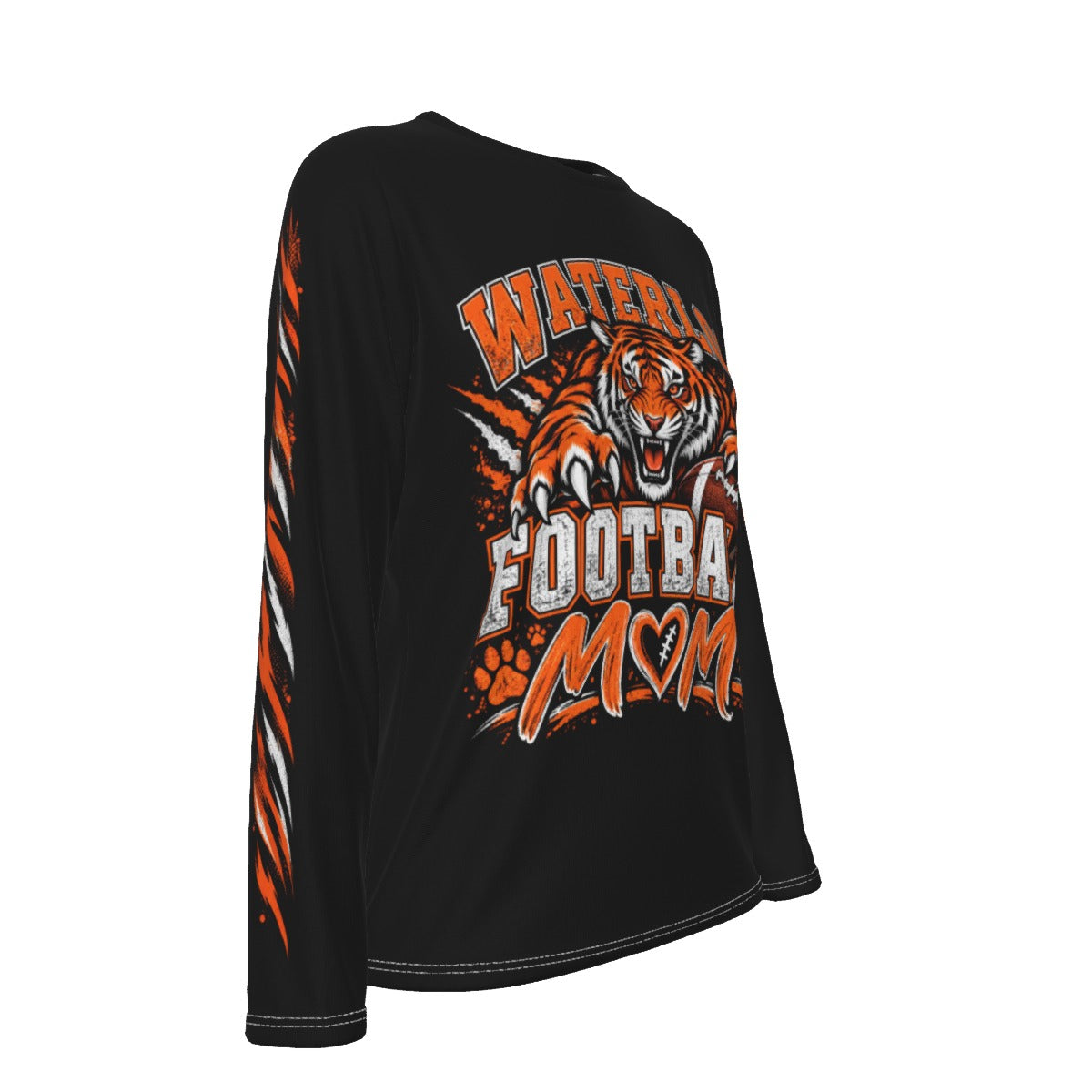 Waterloo Tigers Football Mom Long-Sleeve Cotton T-Shirt