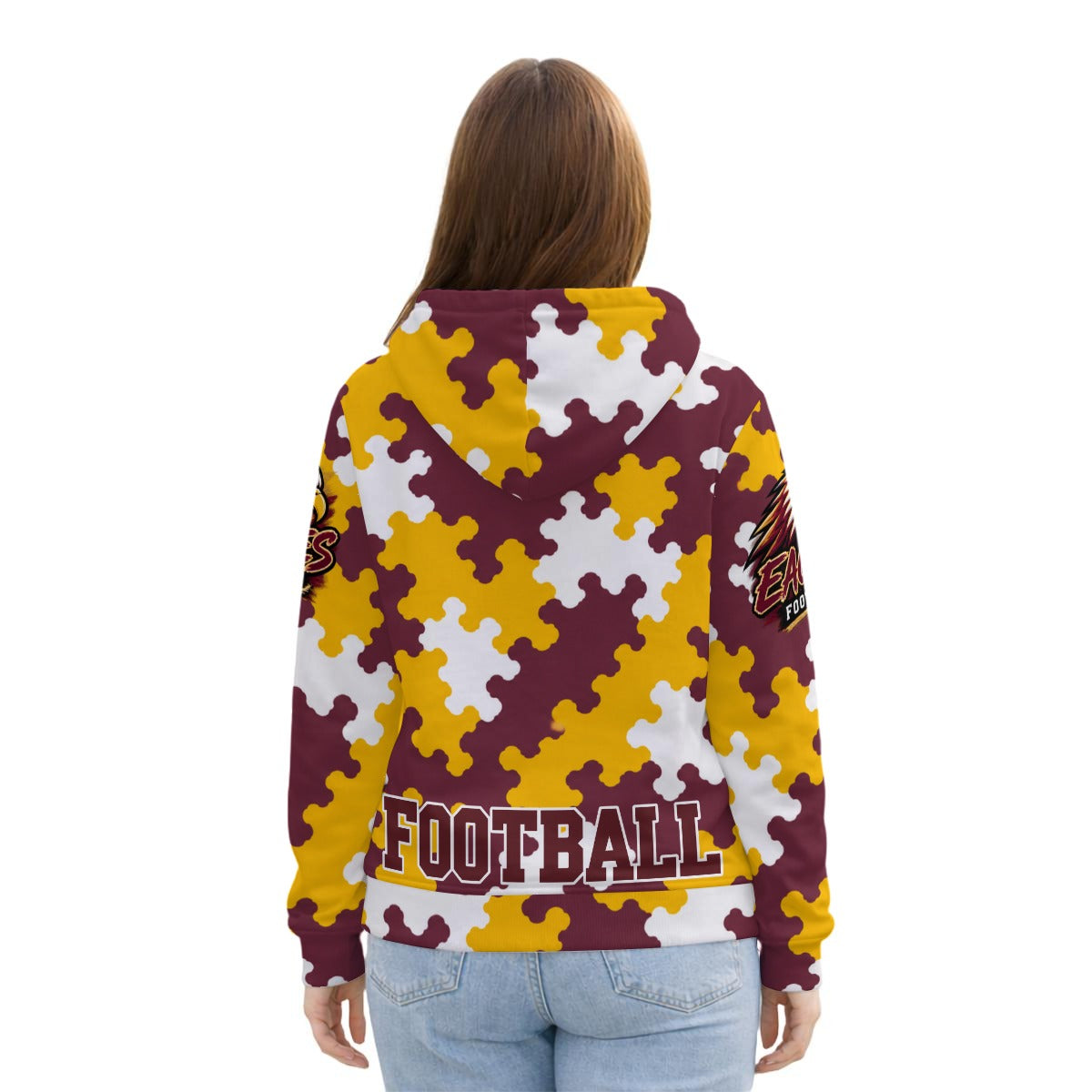 Wayland-Cohocton Football Women’s Fleece Lined Warm Hoodie