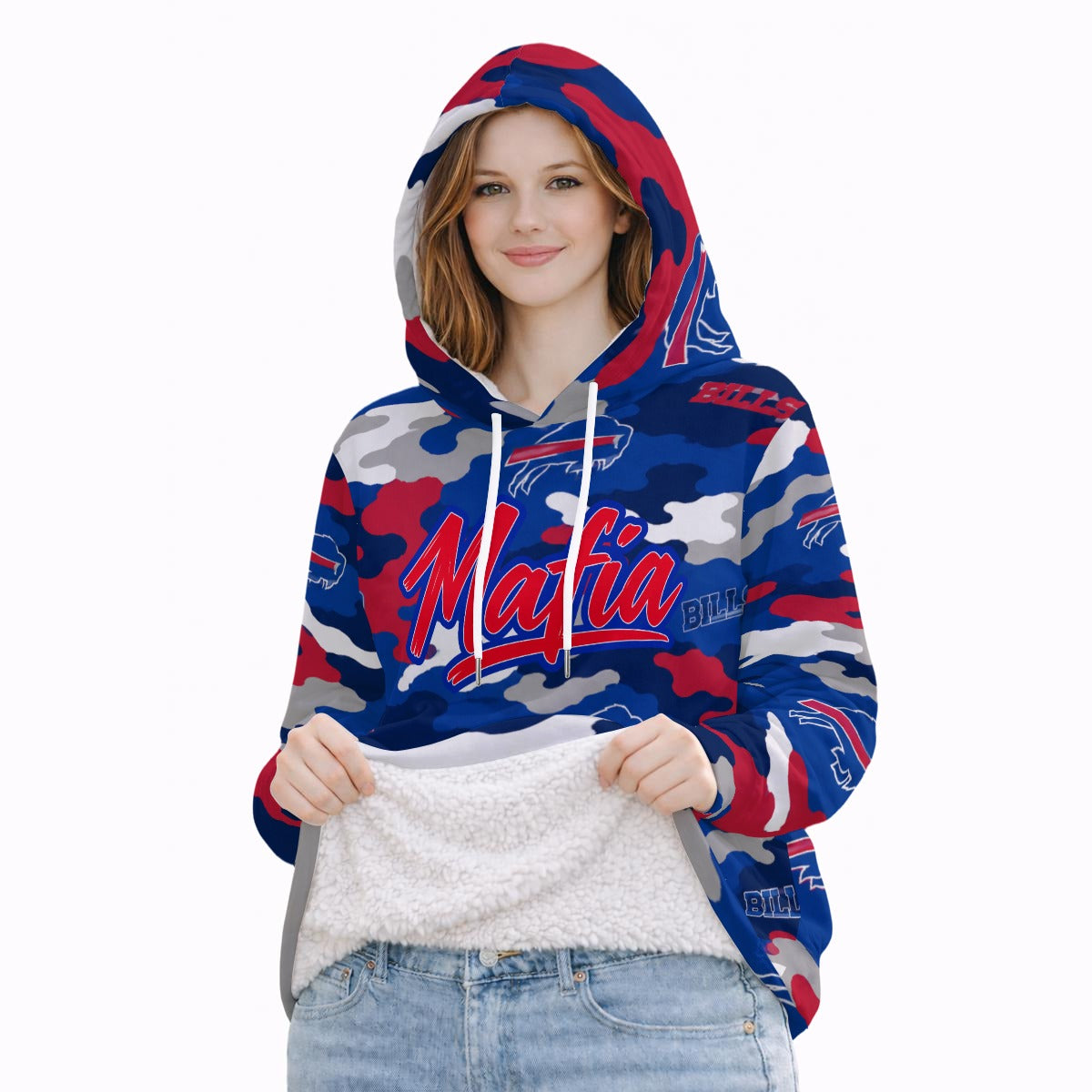 Bills Mafia Women’s Fleece Lined Warm Hoodie