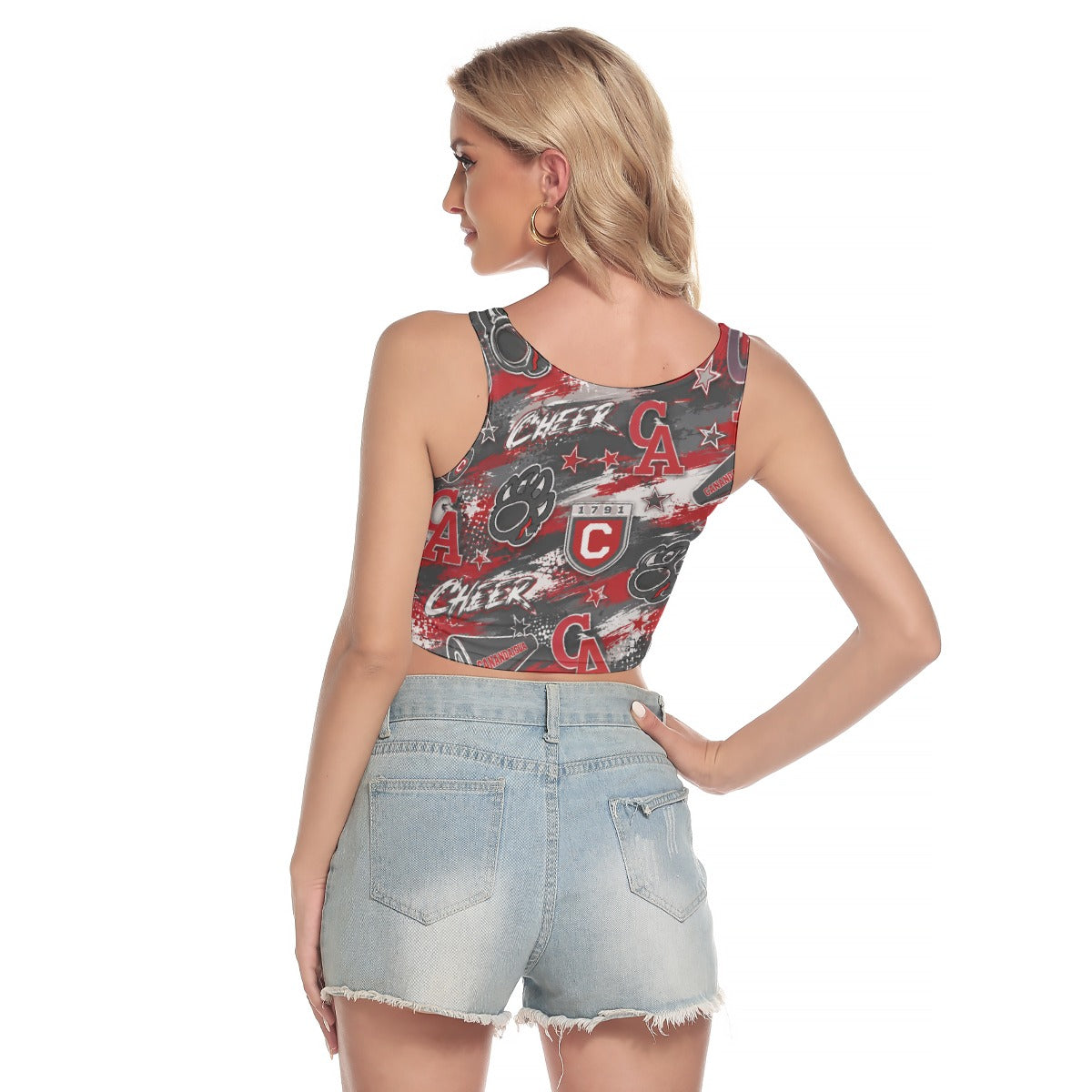 Canandaigua Cheer All-Over Print Women's Sport Crop Tank Top