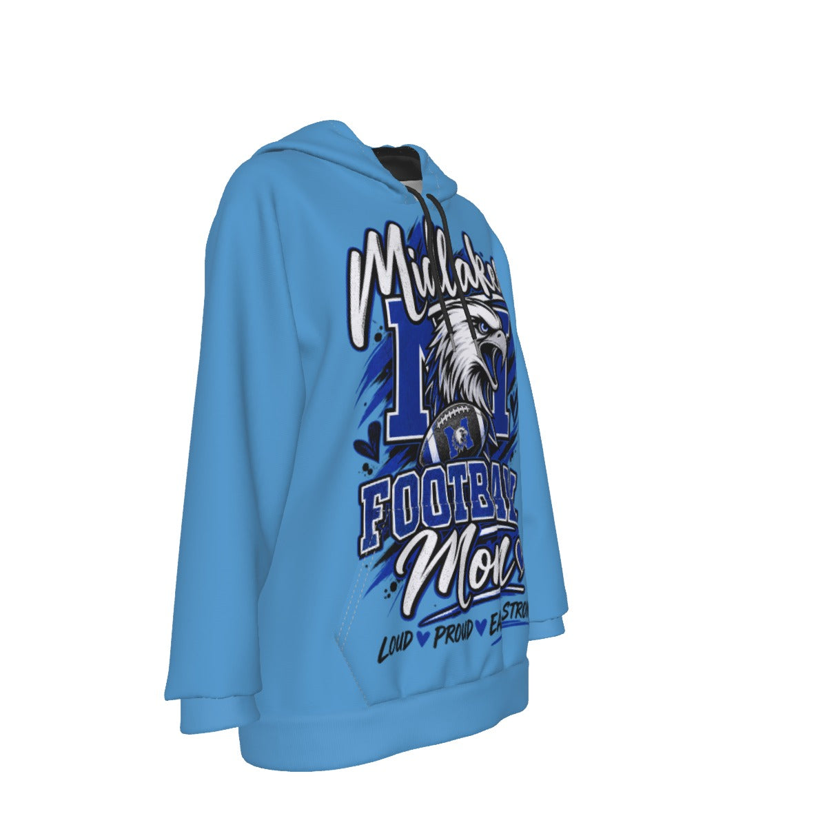 Midlakes Football Mom All-Over Print Women's Heavy Fleece Hoodie