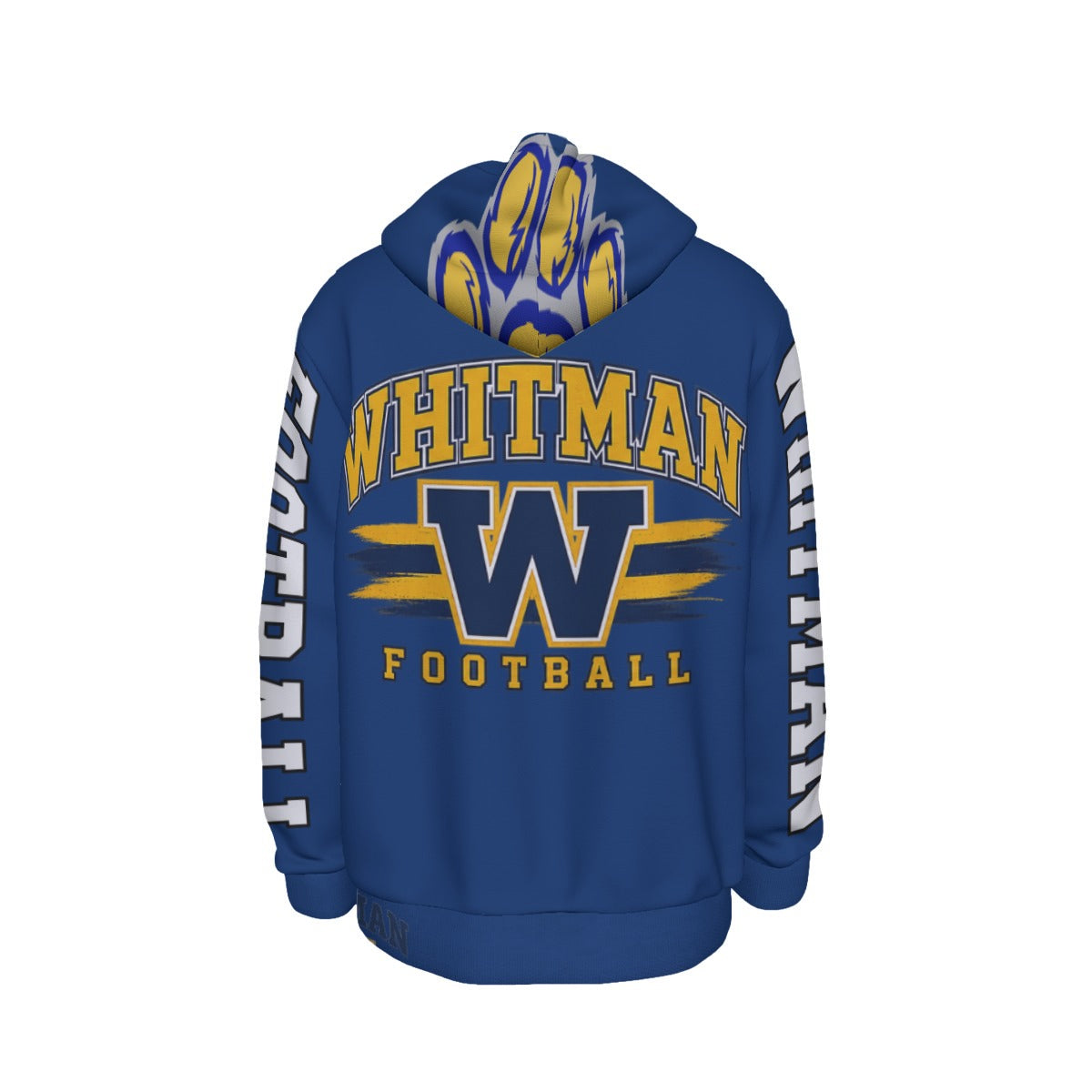 Marcus Whitman Football All-Over Print Men's Thicken Pullover Hoodie