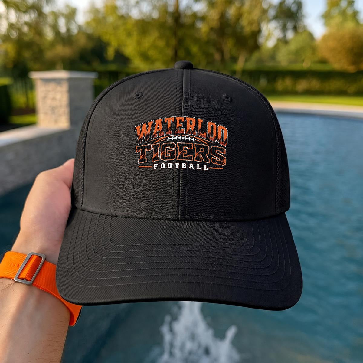 Waterloo Tigers Football Embroidered Mesh Hat