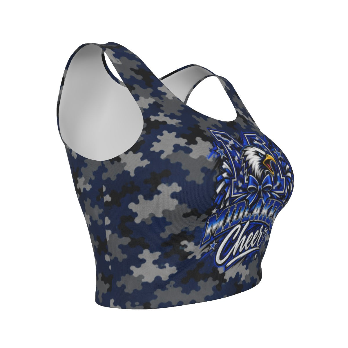 Midlakes Cheer All-Over Print Women's Sport Crop Tank Top